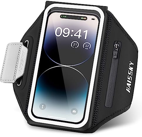 Sportarmband Handy Universal, Handyhalterung Joggen Mit Kopfhörer Tasche Running Armband für iPhone 14 Pro Max/14 Pro/13 Pro/12/11 Galaxy S23 Ultra/S22 Handytasche für Joggen Running Bis zu 6,8