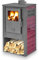 Briconess.com Stufa Riscaldamento a Legna con Rivestimento in maioliche 7,2 kw - DarkRed