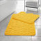 PARADISE STAR Memory Foam Bath Mat Pebbles Soft Absorbent Non Slip Bathroom Rugs with Pedastal Mat Easy Clean Bath Mat Set COLOUR OCHRE