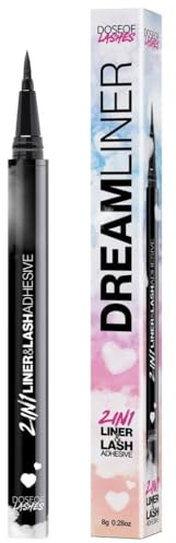 Dose of Lashes Felt Tip Adhesive Eyeliner - Dream Liner 1ml | Waterproof Liquid Liner, All-Day Hold for Strip Eyelashes, Sweatproof, Paraben-Free, Latex Free (Clear)