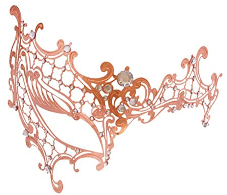 High-halbmaske Damen Tanzmaske Rose Gold Drill Maskenballmaske Für Party