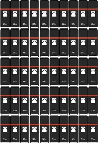 Kodak USB2.0 K100 Lot de 50 clés USB de Poche avec Vitesse de Lecture de 15 Mo/s et Vitesse d'écriture 5 Mo/s 32 Go