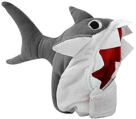 Timpfee Halloween Hund Hai Kostüme Fisch Flosse Hund Kostüm Große Rasse für Kleine Hunde Welpen Cosplay Geburtstag Party Outfit