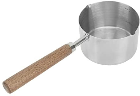 Topyond Kochtopf Klein, 304 Edelstahl Small Pot,200ml Milch Und Butterwärmer, Kleiner Topf Mit Griffen Aus Walnussholz, Ideal Für Schnelles Würzen Und Geschmacksverstärkung