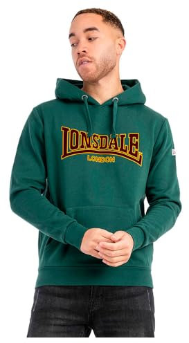 Lonsdale Hooded Classic Ll002 Sudadera con Capucha, Verde Botella, M para Hombre