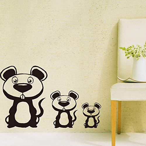 Cartone animato anime simpatico topolino intagliato adesivo murale Personalità adesivo rimovibile 58x36cm