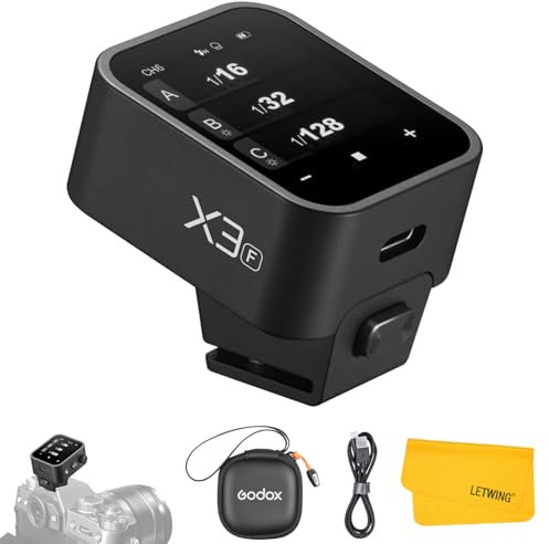 Godox X3F X3 F X3-F TTL Flash Trigger Compatiable for FUJIFILM Camera, 2.4G Wireless Touchscreen Support TTL Auto/Manual/Multi Flash X3 Transmitter (X2T-F XPro-F XProII-F Upgraded Version)
