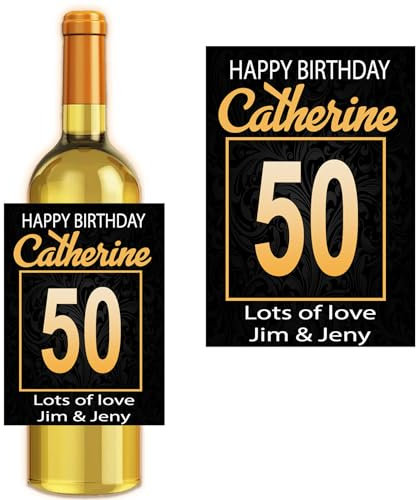 Personalised Customised Label Bottle Sticker for Wine Any Age Year Anniversary Birthday Gift Present