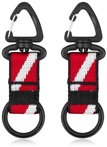 nitescuba Scuba Octopus Mouthpiece Holder, Silicone Snorkel Retainer Ring Octo Mouthpiece Keeper 2nd Stage Regulator with Spring Clip, Dive-Down Flag Webbing Band Strap for Underwater Diving
