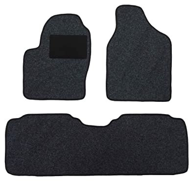 Fußmatten passend für Renault Grand Scenic II Typ JM01 (Baujahr 2004-2009), Hit anthrazit | 3-TLG | Umrandung braun