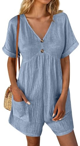 Overall Damen Sommer Wiech Latzhose Schwangerschaft Sommermode Damen Overall Damen Festlich Langarm Mit Taschen Jumpsuit Damen Festlich Elegant Latzhosen Für Damen Overall Damen Langarm（Hellblau，3XL）