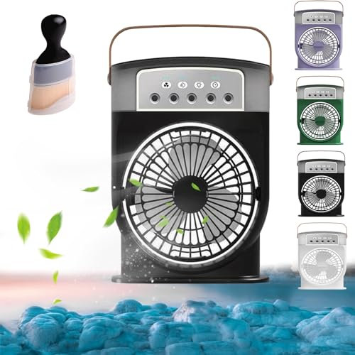 Polarlux Air Cooler,Polarlux Air Conditioner,Polar Lux Ice Fan,Portable Cooling Fan,Rechargeable Portable Mini Misting Fan,Misting Fan For Home Office With 3 Wind Speeds (Black)
