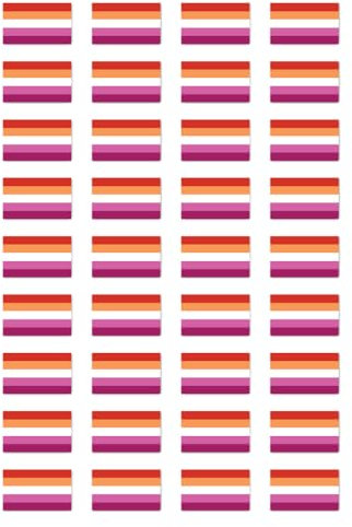 Aufkleber: 25x15 mm, 36 Stück - Flagge - Lesbisch Pride (5 Streifen) - LGBTQ - für Auto, Laptop und mehr