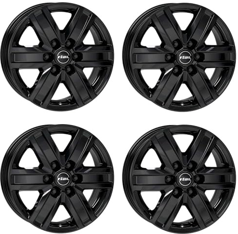4x Rial Felgen Alufelgen Transporter 7.0Jx17 ET57 6x130 diamant-schwarz kompatibel mit MERCEDES-BENZ Sprinter