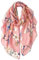 DAMILY Leichter Schals & Tücher für Damen Kuschelig Halstuch mit Blumenmuster Modischer Strandtuch Geschenke für Frauen (Schwarz/Pink)