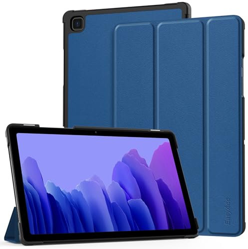 EasyAcc Étui Coque Compatible avec Samsung Galaxy Tab A7 10,4 2022/2020 (SM-T500/SM-T505), Protection Ultra Fin en Cuir PU Housse avec Fonction Support, Bleu de mer