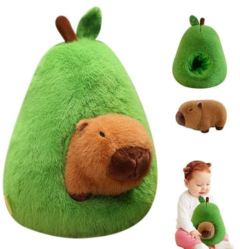 Esoes Avocado Capybara Plüschtier, 35cm Avocado Capybara, Plüschtier für Mädchen Kinder
