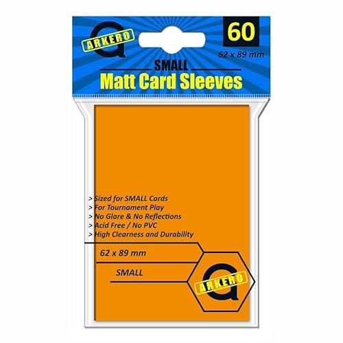 Arkero-G 60 Small Matt Card Sleeves arancione/arancione (custodie per carte di credito) – per giochi stretti come Yu-Gi-Oh!