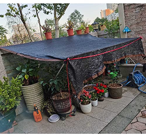 Vela ombreggiante nera resistente agli strappi per piante, balconi, canili, pergolati, 8 x 8 m, resistente ai raggi UV, rete ombreggiante per uso esterno