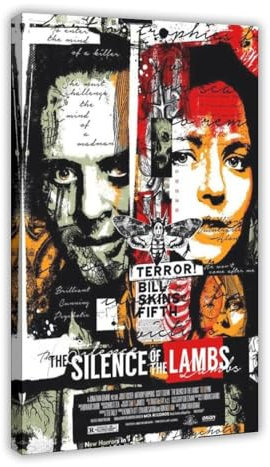 bnyesa Poster auf Leinwand, Motiv: Anthony Hopkins, Motiv: Das Schweigen der Lämmer, Wandkunst, Dekordruck, Gemälde für Wohnzimmer, Schlafzimmer, Dekoration, 30 x 45 cm