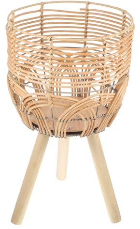 CAXUSD Blumenkorb aus Bambus Tisch selbstbewässernde Töpfe für Zimmerpflanzen Terrasse Gefälschte Pflanzen Geld blumenständer ablagekörbe behälter deko Regal für Blumentöpfe Bastelstand