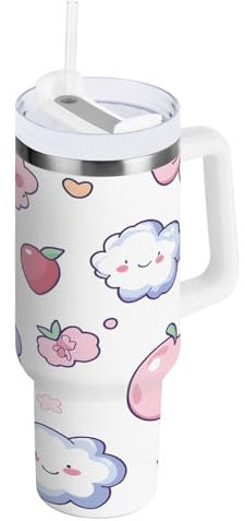RPLIFE Kawaii Pastell Cloud Tumbler Edelstahlflasche Isolierte Tumbler für Männer
