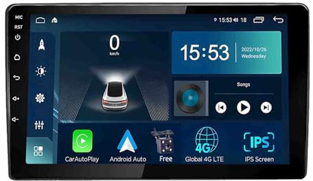 Android 14 Autoradio Écran Tactile Autoradio 9 Pouces 2 Din pour Fiat Ducato 2006-2016 avec CarPlay FM Bluetooth Appel Mains Libres Caméra de Recul Télécommande de Volant(S-2(2G+32G))
