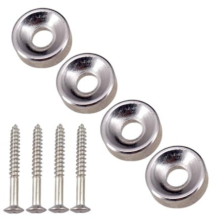 4 x Gitarrenhals-Gelenkhülsen mit Schrauben für E-Gitarre, Hals-Gelenk-Montagehülsen für E-Gitarre