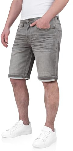 FALKENSTEJN Mads Klassische Herren Jeansshorts - Comfort Fit mit Rollkanten Denim Casual Jeans Shorts