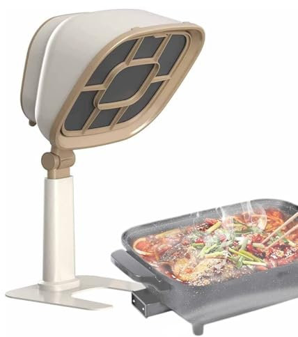 Portable Range Hood, Strong Suction Desktop Range Hood, Portable Extractor Hood 3200 RPM, Filtering Fumes (White)