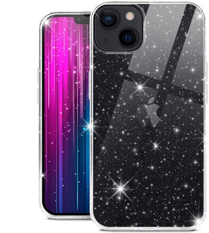 moex Sparky Case kompatibel mit iPhone 14 Hülle mit Glitzer Effekt aus Silikon, durchsichtige Handyhülle dünn und weich, Schutzhülle transparent glitzernd Design Cover, Klar