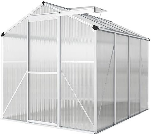 XEMQENER 8x6 FT Polycarbonate Greenhouse