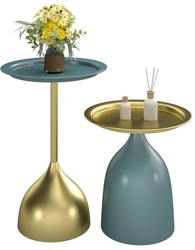 hitsuki Luxuriöse Beistelltisch Couch, Modernes Design Wohnzimmertisch, Kleiner Beistelltisch 2 Stück