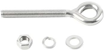304 bullone oculare di acciaio inossidabile, Ganci di sollevamento con vite a occhiello chiusa in argento 304SS con dadi e rondelle da M5 a M10, confezione da 2 o 5(Closed Hook,M8-5pcs)