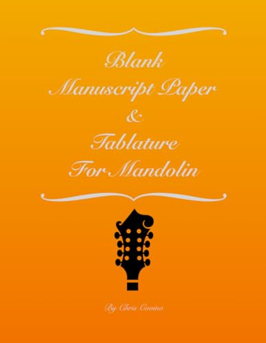The Stratosphere Music Studios: Blank Manuscript Paper & Tablature For Mandolin