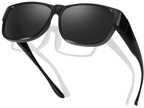TJUTR Überzieh Sonnenbrille Herren, Polarisierte Sonnenbrille für Brillenträger