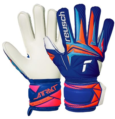 Reusch Torwarthandschuhe Kinder | starker Grip & ergonomische Passform | zuverlässige Performance, für Training & Spiel, geeignet für Naturrasen & Kunstrasen, Größe 4-8, Attrakt Advance Junior