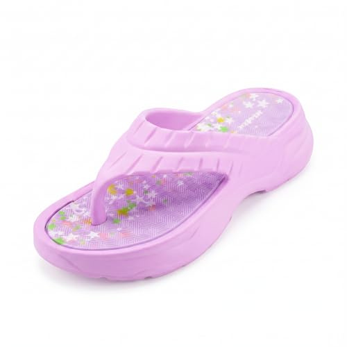 CLEIKS Sandali Estivi Donna Infradito Spesse 3.5cm Asciugatura Rapida Suola a Onde Antiscivolo Ciabattine da Passeggio e Relax Quotidiano (Viola, 38 EU, WEI250702-0)