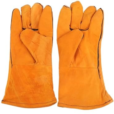 SUBLXPoten SchweißErhandschuhe 1 Paar hitzebeständige Metall-Schweißschutzhandschuhe aus Rindsleder, flammhemmende Schweißarbeitshandschuhe, Mechaniker-Handschuhe, Werkzeuge