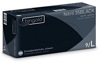 Einmalhandschuhe Nitril 35BLACK, schwarze Nitrilhandschuhe, Größe L, 10x100-er Pack