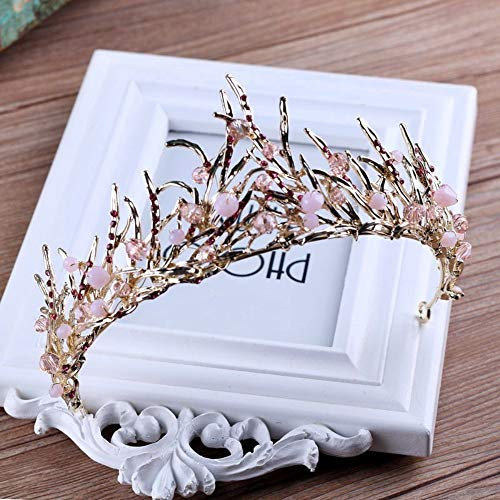Tiara Haarschmuck Brautschmuck Krone Frauenkopf Blume Haarspule Retro Einfach Edel Zart Elegant Heilig Kleid Zubehör, Rosa