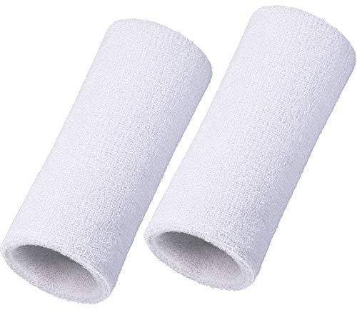 WILLBOND Schweißband für Handgelenk, 15,2 cm, elastisch, für Aktive Menschen / Sportinteressierte, Weiß