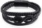 INFINIONLY Herren Mehrschichtiges geflochtenes Leder Edelstahl Armband, Unendlichkeit Symbol Armkettchen, Edelstahl magnetische Schnalle, Schwarz, Weihnachten Geburtstag Geschenk