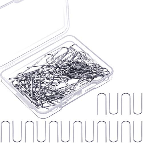 Hotop 150 Pcs High Temperature Nichrome Wire Jump Rings, 21 Gauge with Plastic Storage Box, U Hanger Hooks High Fire Wire for Hobbyists DIY Ceramic, Kiln, Pendant Ornaments, Fusing in Glass