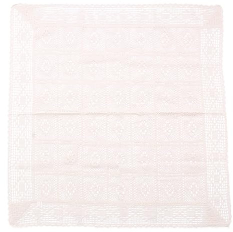 VALICLUD 90X90cm Gehäkelte Tischdecke Baumwollspitze Tischsets Boho Gewebte Tischdecke Tischläufer Dekorative Makramee Spitze Tischdecke Hochzeit Esstisch Dekor