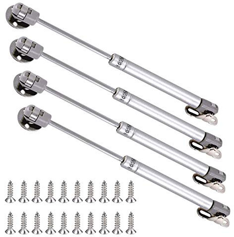 Gas Spring Automatic Lid Stay Support Kitchen Cabinet Cupboard Door Toy Box Hydraulic Spring Gas Strut Piston Soft Opening Hinges for Flap Fittings Pack of 4 (100N)