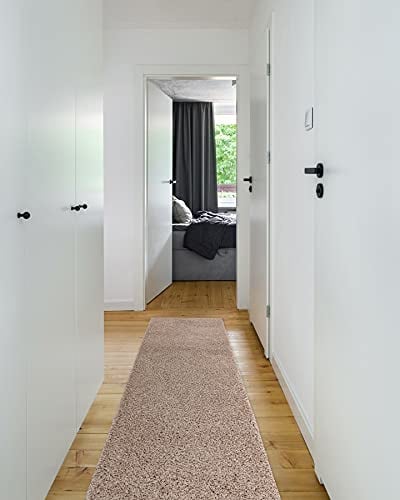 rugsx Teppich, Läufer SOFFI Shaggy 5cm; in die Küche, Halle, Korridor, beige 60x300 cm