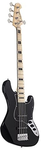 J & D JB Vintage 1975 5-String Electric Bass (Black) - Basse Électrique 5 cordes