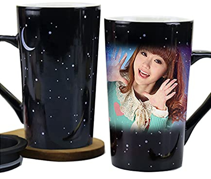 Personalisierte Zaubertasse Farbwechsel mit Foto,Custom Geschenk,500ml | Collage Warmewechsel Kaffeetasse fur Erwachsene Geburtstag Jahrestag