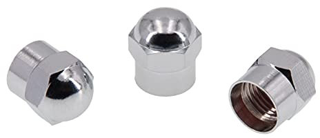 levando Metall-Ventilkappen verchromt - 4 Stück - Reifenventilkappen für PKW-Reifen, Motorrad, Roller oder Fahrrad, passgenaue Staubschutzkappen aus Metall